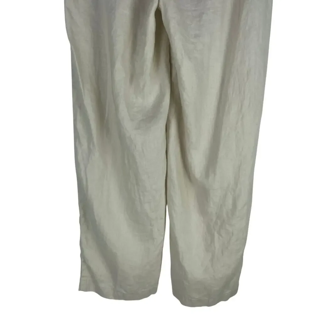 Quince 100% European Linen Drawstring Crop Pants Sand Beige Size XS